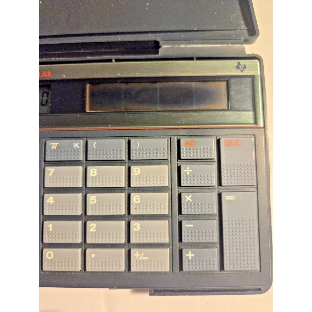 Vintage 1984 Texas Instruments TI-35 Galaxy Solar Calculator W Case Works